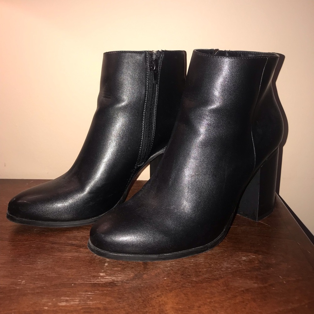Forever 21 Black Leather Booties